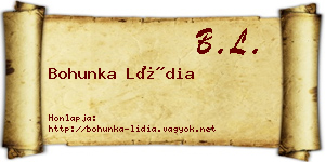 Bohunka Lídia névjegykártya